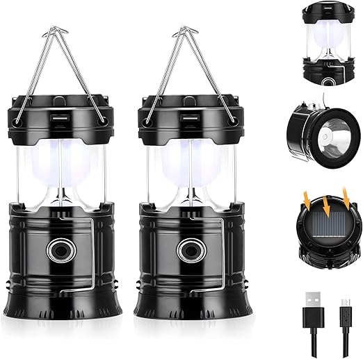 Fulighture - Linterna solar para camping (2 unidades)