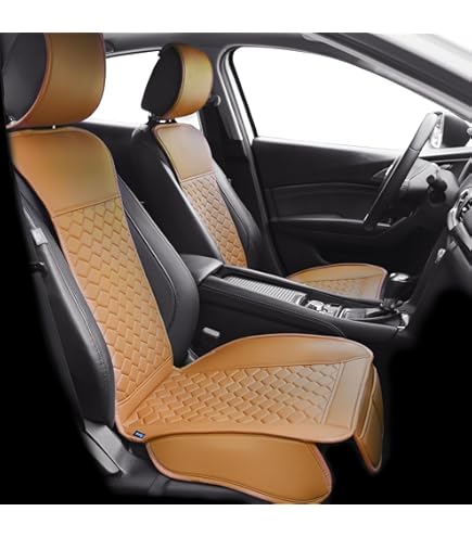 Motor Trend - Cojín De Asiento Trasero, Funda De Piel Sintética Con Costuras En Diamante Para Automóvil, Camión Y SUV, Acolchado, Impermeable, Antideslizante, Con Bolsillos De Almacenamiento, Negro