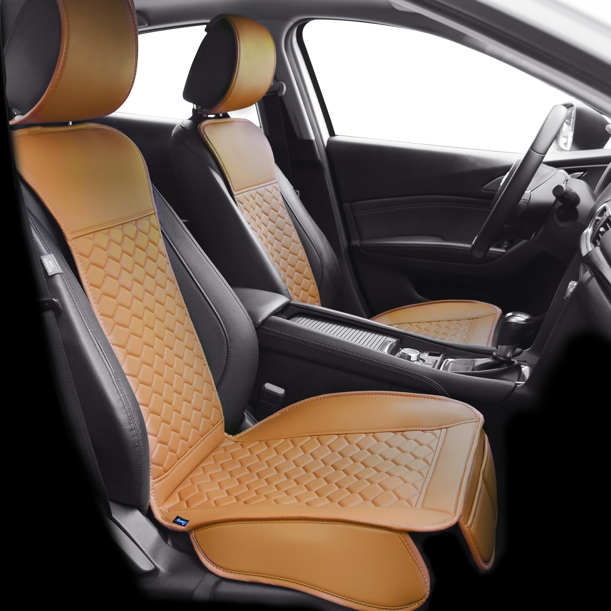 Photo 1 of Elantrip 2PCs Front Car Seat Covers Leather Car Seat Protector Universal fit for Most Cars SUVs and Trucks Water Proof Seat Protector Whiskey Color