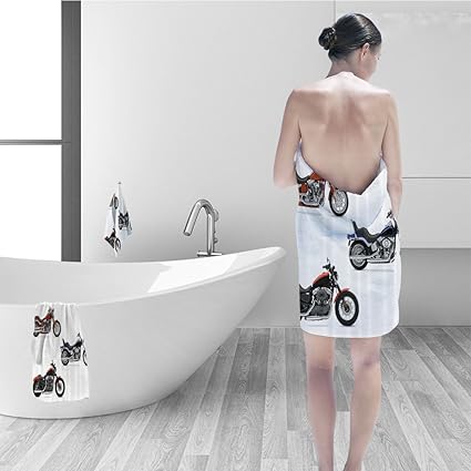 Amazon Com Nalahomeqq Bath Towel Set Motorcycle Decor