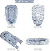 SONARIN Baby Nest Newborn Lounger Double Sided 88x53 cm 100% Cotton Gray view 4