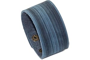 Pitmmord Punk Rock Wide Faux Leather Wristband Retro Adjustable Snap Bracelet Arm Band Cuff Bracelet