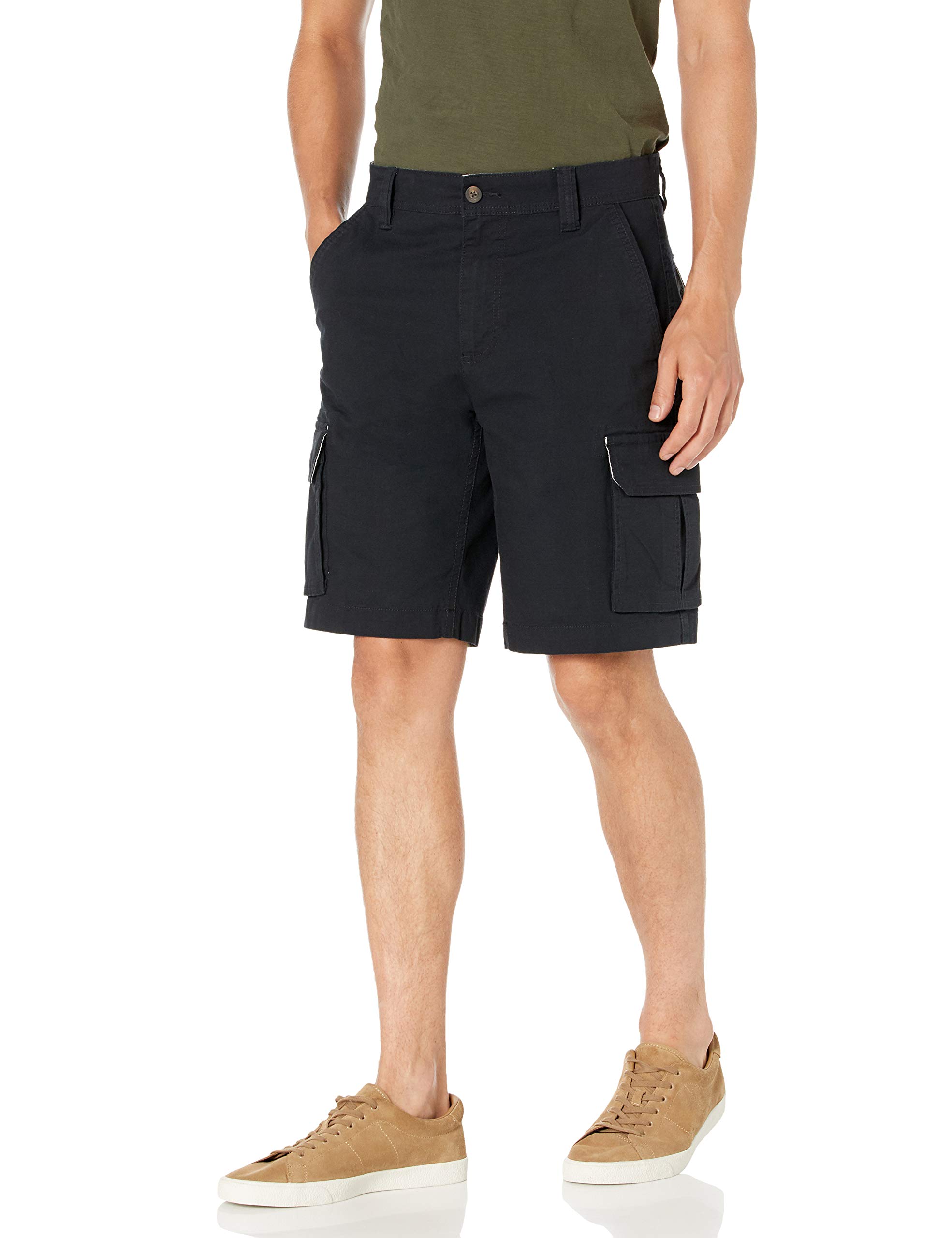 Photo 1 of ***(HEAVILY USED/ MINOR DAMAGE)***Amazon Essentials Men's 10” Lightweight Ripstop Stretch Cargo Shorts, Black, 36