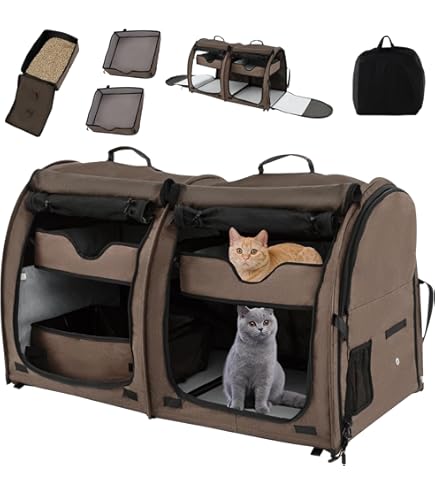 Dog Crate UNICITII 2-in-1 Cat, Dog Carrier For Pets Up
