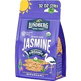 Lundberg Family Farms, Organic Jasmine Brown Rice &ndash; Long-Grain, Fluffy &amp; Aromatic, Responsibly Grown in California, 32 Oz
