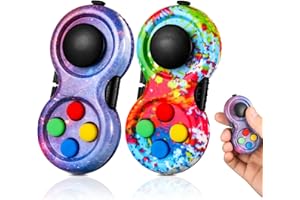 XINRUI 2 Pcs Fidget Controller Pad, Portable Stress Reducer Game Pad Hand Fidget Pad for Release Stress and Anxiety