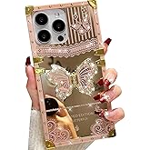 Changjia Glitter Kickstand Case for iPhone 15 Pro Max,Cute Luxury Bling Sparkly Rhinestone Butterfly with Foldable Stand Mirror Back Elegant Shockproof Case for Women Girls for iPhone 15 Pro Max, Pink