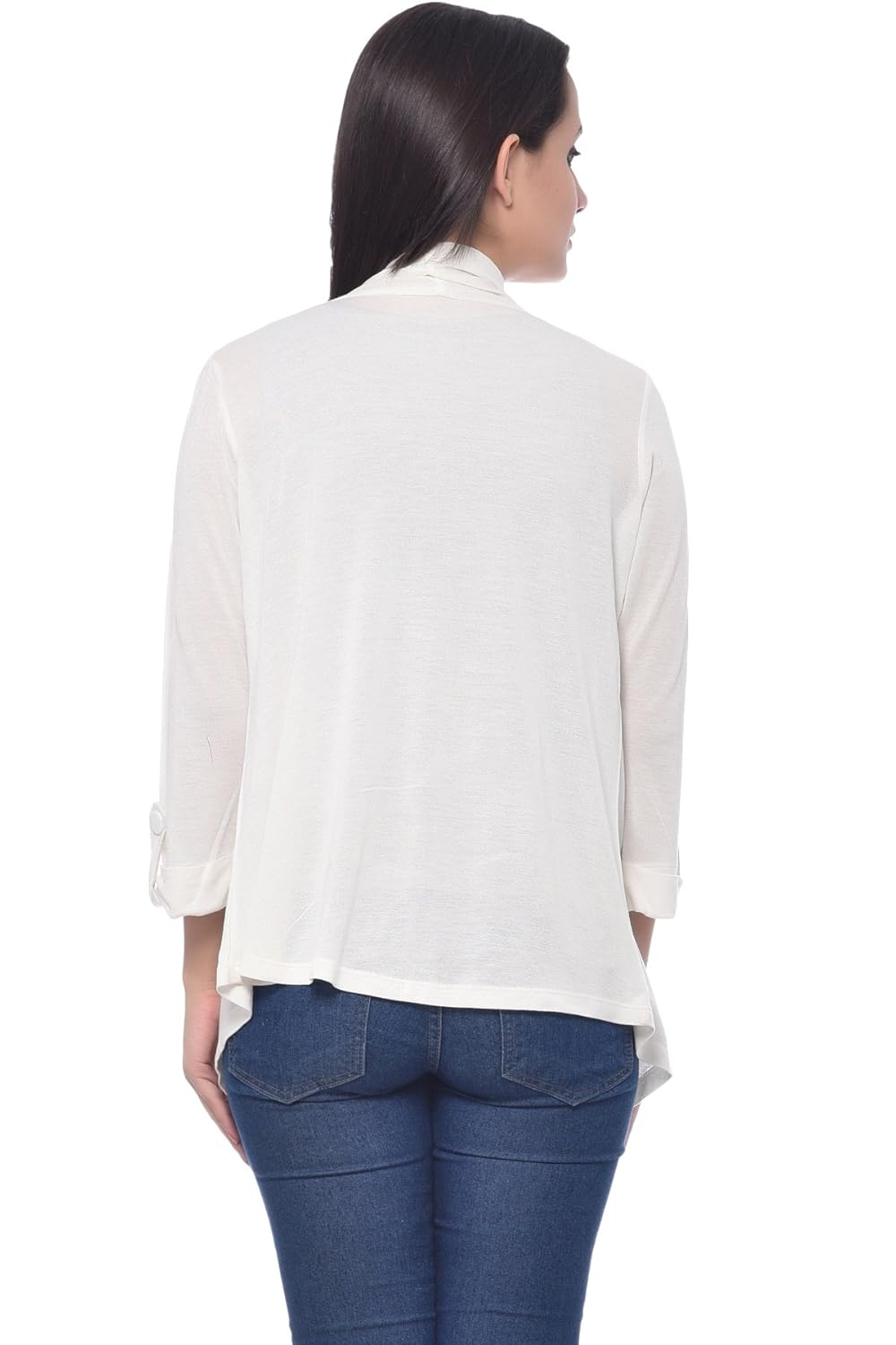 frenchtrendz ivory viscose crepe shrug for women