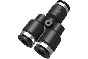 Utah Pneumatic Plastic Push To Connect Fittings Tube 10 Pack 1/4" Od y spliter Push Fit Fittings Tube Fittings Push Lock Hose Union 2 way divider(1/4" y spliter)