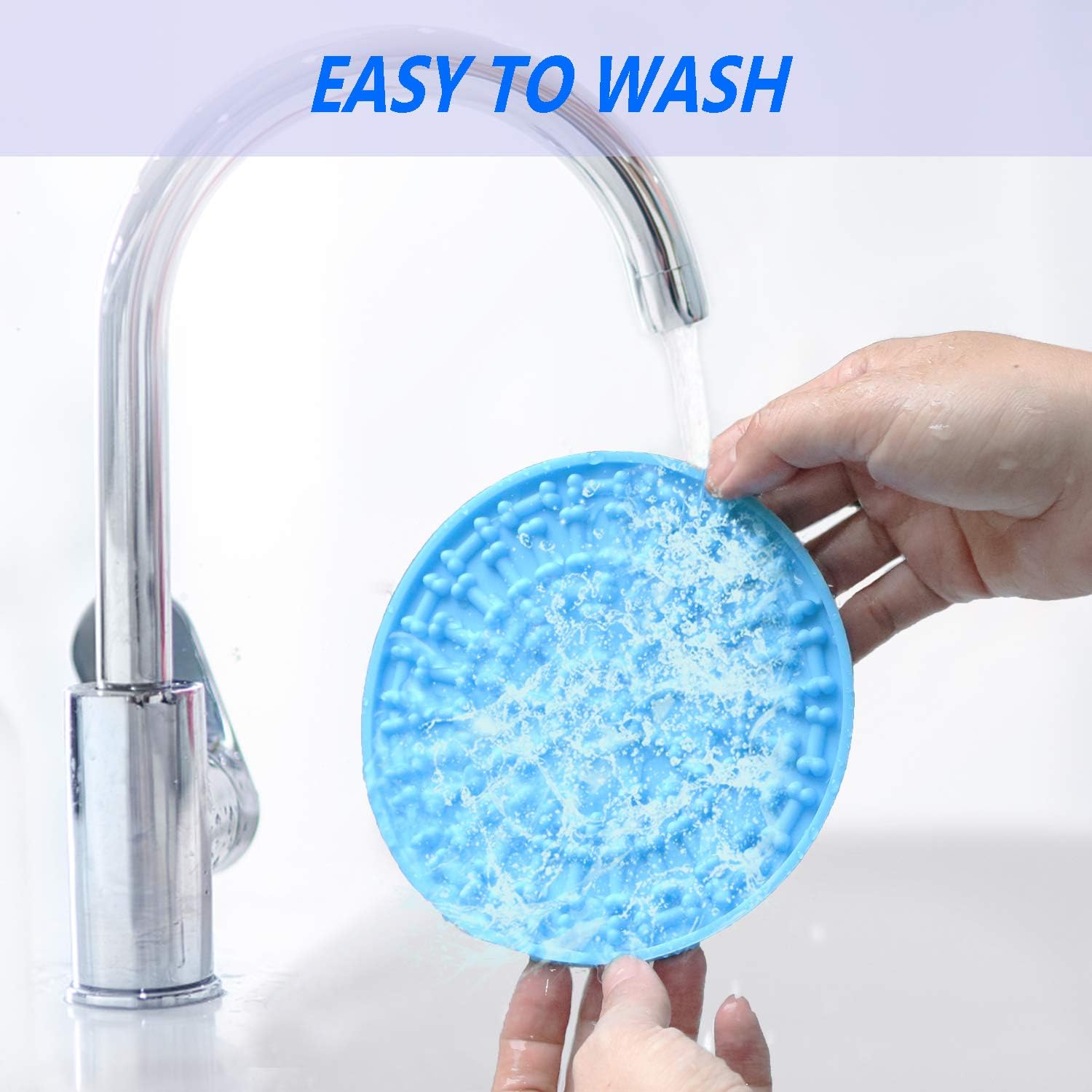 RYPET Pad for Dog Lick 2PCS - Dog Washing Distraction Device, Slow Eating Dog Mat with Super Suction for Pet Bathing, Grooming, and Dog Training