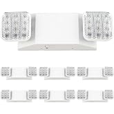 Sunco 6 Pack LED Emergency Lights for Outages, 90 Minute Backup Battery | 120-277V, Hardwired, Wall Mount, Fire Resistant, Emergency Power Outage Safety Lighting For Commercial Businesses, Offices