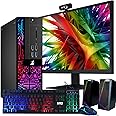 TechMagnet Computer Desktop PC, Intel Core i3-6100, Siwa 6, 22 inch Monitor, 8GB RAM, 120GB SSD (Fast Boot), 1TB HDD, 1GB Graphic Card RGB Keyboard Mouse, WiFi, Windows 10 Professional (Renewed)