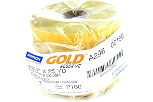 Norton 6150 2.75" x 25yd 180 grit PSA Sandpaper Dura Block Gold Sticky Back Roll