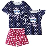 Arshiner Girls Pajamas Set Short Sleeve Pjs Sleepwear 3PCS Summer Lounge Sets Nightwear