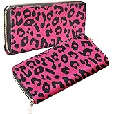 WIRESTER PU Leather Clutch Purse Card Holder Wallet, Zip Around Long Wallet for Women