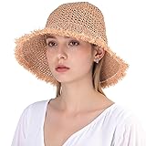 EINSKEY Women's Straw Bucket Hat - UV Protection