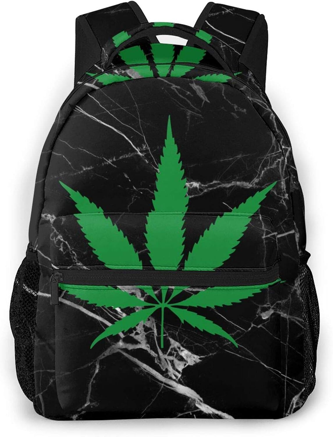 Casual Black Backpack, cannabis Daypacks Work Bags for Women Men