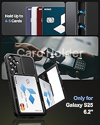 SIXBOX for Samsung Galaxy S25 Case Wallet, Built-in
