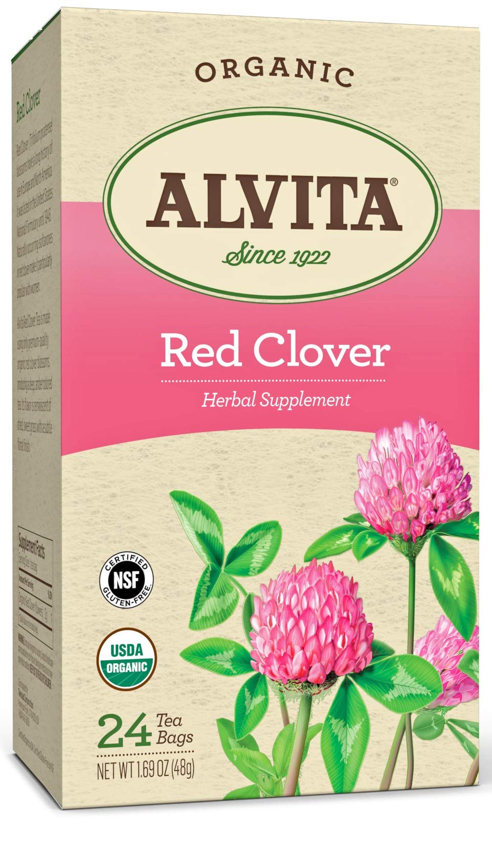 Alvita Organic Red Clover Herbal Tea - Made with