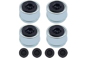 LHYBTM 4PCS 1.98" Trailer Hub Cap Trailer Axle Wheel Bearing and Hub Dust Caps Grease Cap Wheel Center Caps with 8 Rubber Plugs, for 2000 to 3500 Pound Boat Trailer Dexter EZ Lube Trailer Camper RV