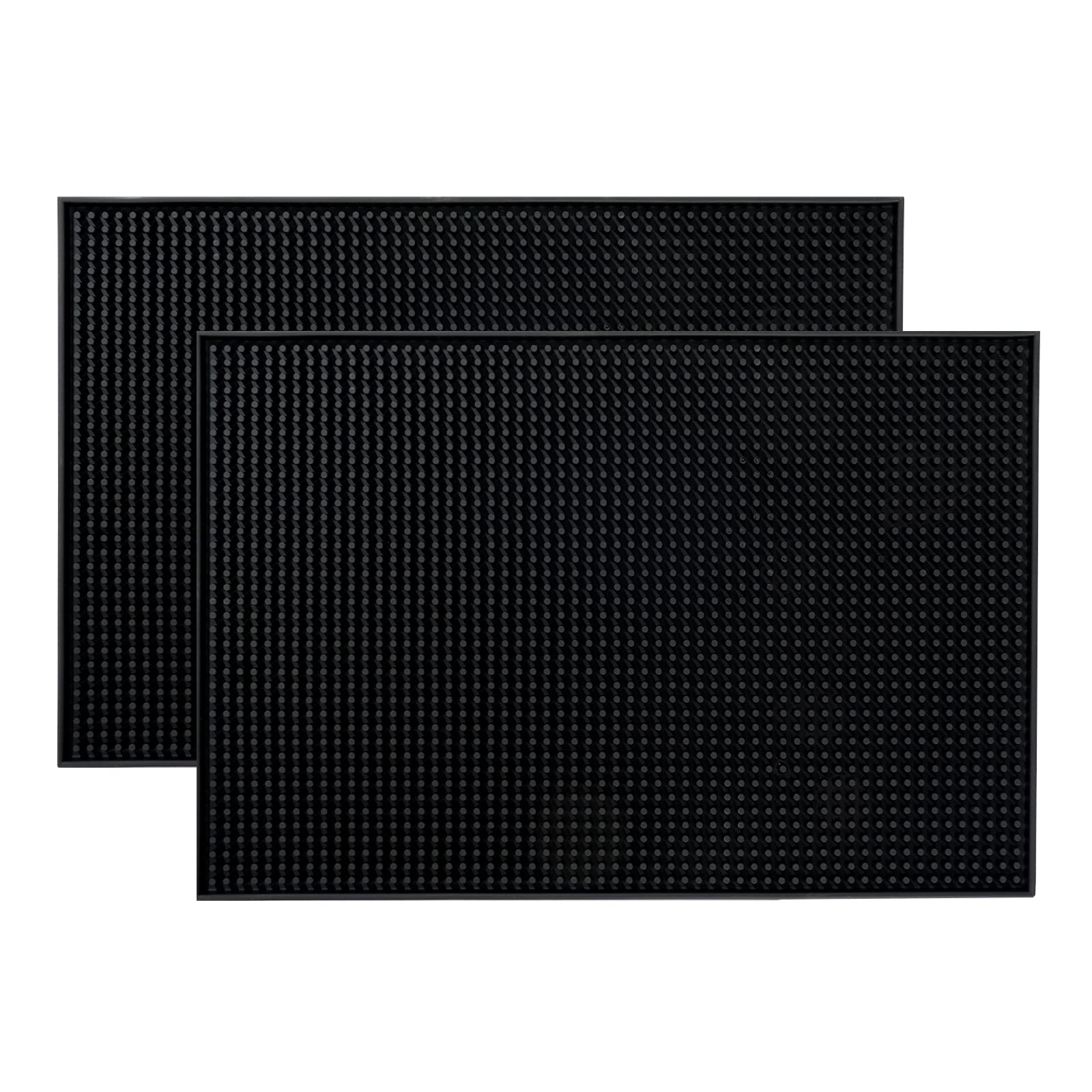 Photo 1 of PVC Bar Service Mat for Cocktail Bartender 18x12 inches (Black 2-Pack)