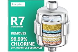 Longriver R7 Shower Filter High Put Shower Water Filter for Hard Water 99.99% Remove Chlorine, Heavy Metals, and Harmful Subs