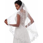 SAIKAYA White Short Wedding Veil Short Bridal Veils Pearl Bride Veils | Bachelorette Party Veil,Bachelorette Party Accessories Bridal Shower Gifts for Women and Girls (A001)