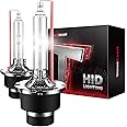 Torchbeam D2S D2R HID Bulbs, 400% Brightness, 35W Xenon Headlight Bulbs, 6000K Diamond White HID Lights, Metal Snap Ring and Base, 5 Minutes Installation, Pack of 2
