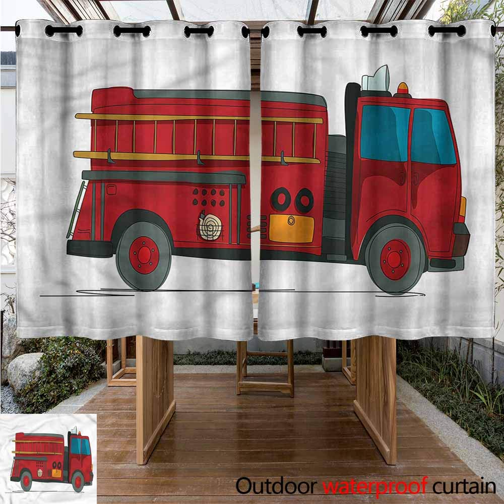 Amazon Com Sunnyhome Curtains For Living Room Fire Truck