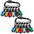 Katerk 6pcs 1/4 inch Hex Shank Aluminum Alloy Screwdriver Bits Holder 2 Sets, Light-weight Quick-change Extension Bar Keychain Drill Screw Adapter Change Portable (With Black Carabiner)