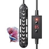 Pawfly Submersible Aquarium Heater 50 W Betta Fish Tank Heater Adjustable Electronic Heating Rod with Thermostat Overheating 