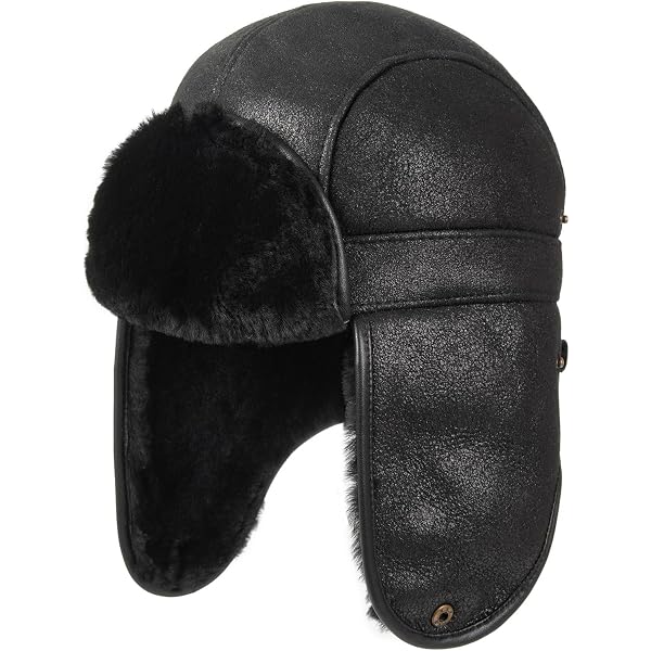Harssidanzar Aviator Hat for Men Women Genuine Sheepskin  display picture 2