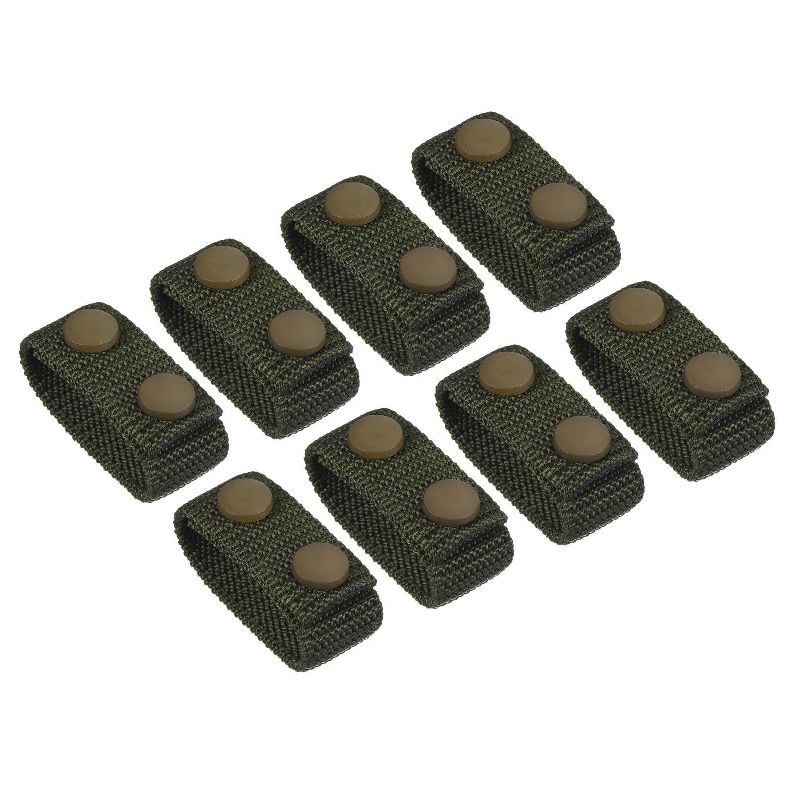 PATIKIL Belt Keeper, 8Pcs Nylon Webbing Loop Holder with Double Snaps for Belt Security Fixing, Green