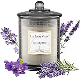 LA Jolie Muse Lavender Candle, Lavender Lilac Scented Candles, Luxury Candles Gift with Gift Box, Relaxing Aromatherapy Candle, Birthday Gifts for Women