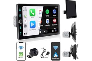 Alondy Single Din Car Radio Touchscreen (10.4" Rotatable) Compatible with [Wireless] Apple CarPlay Car Stereo Bluetooth USB A
