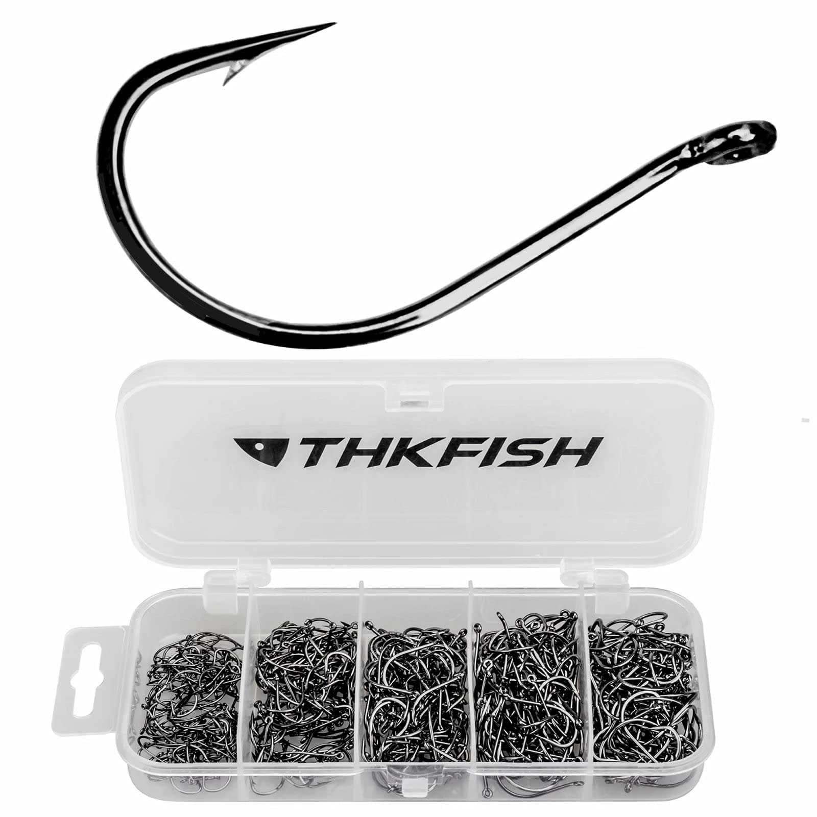 THKFISH Fishing Hooks Fishing Tackle Split Shot Hooks Drop Shot Hooks Wacky Worm Fish Hooks Freshwater B Style-500pcs