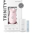 NuFACE TRINITY+ Microcurrent Facial Device Kit - FDA Cleared Face Sculpting & Neck Tightening Device to Contour Cheeks & Brows + Microcurrent Gel Activator & Silk Creme - Sandy Rose