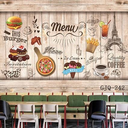 Carta Da Parati Pizza Burger Graffiti Ristorante Occidentale