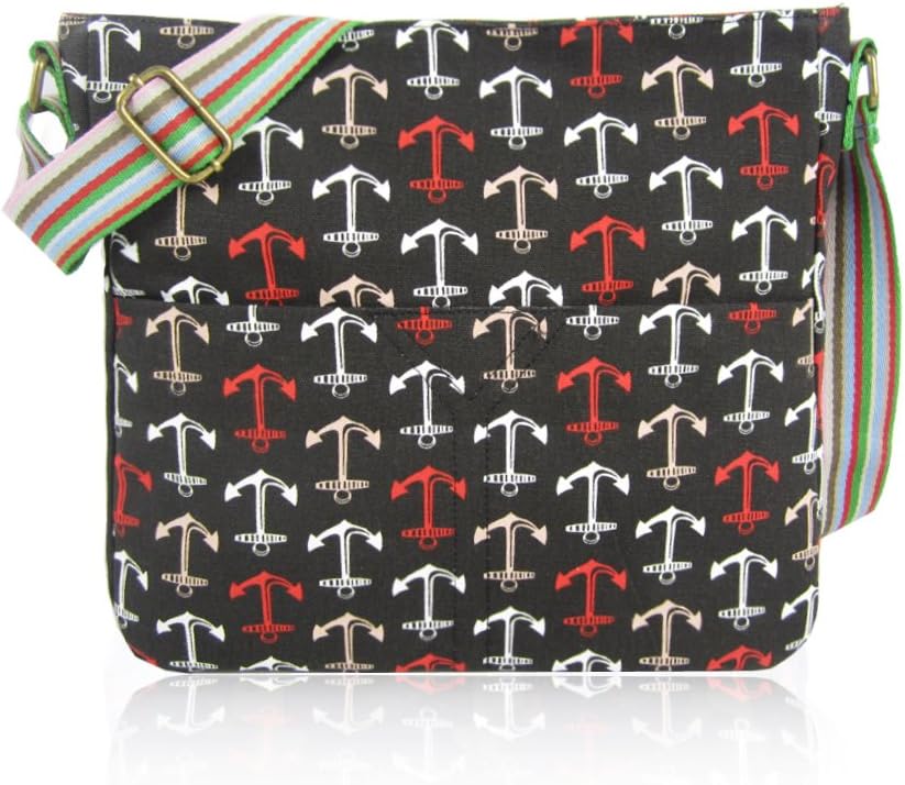 Designer Style Canvas Animal Print Cross Body Messenger Bag with Shoulder Strap Travel Bag School Office Casual