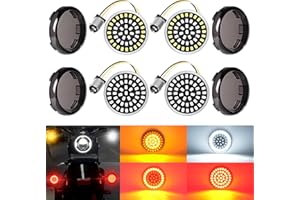 Benlari 2inch Turn Signals, 48LEDs Front Rear 1157 Turn Signals with 4 Smoked Lens Cover Fit for Harley Touring Street Glide Road Glide Road King Sportster Iron 883 Dyna Softail 1986-2024