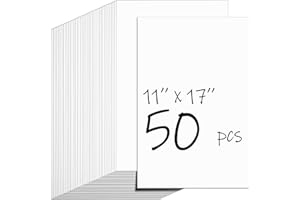 CreGear 50 Sheets White Cardstock 11x17, Cover Cardstock 92lb/250gsm for Invitations, Thick Paper Cardstock for Crafts, Printer Cardstock Paper for Menus, Business Cards, Posters