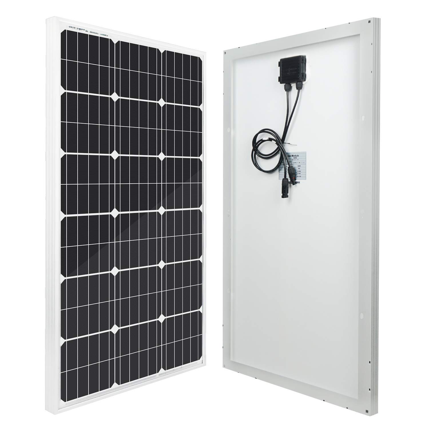 ECO-WORTHY VC-L02M100-B-2 Portable 200Watts (2pcs 100watts) 18 Volts Monocrystaline Solar Panels 12V Battery for On-Grid in RV