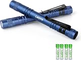 Lepro LED Torch Battery Powered 2 Pack Clip Small 3 Modes IP44 Blue