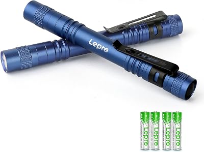 Lepro LED Torch Battery Powered 2 Pack Clip Small 3 Modes IP44 Blue
