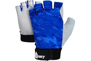 Drasry UV Fishing Gloves Fingerless Sun Protection Men Women UPF50+SPF for Kayaking Paddling Hiking Sailing Rowing Driving