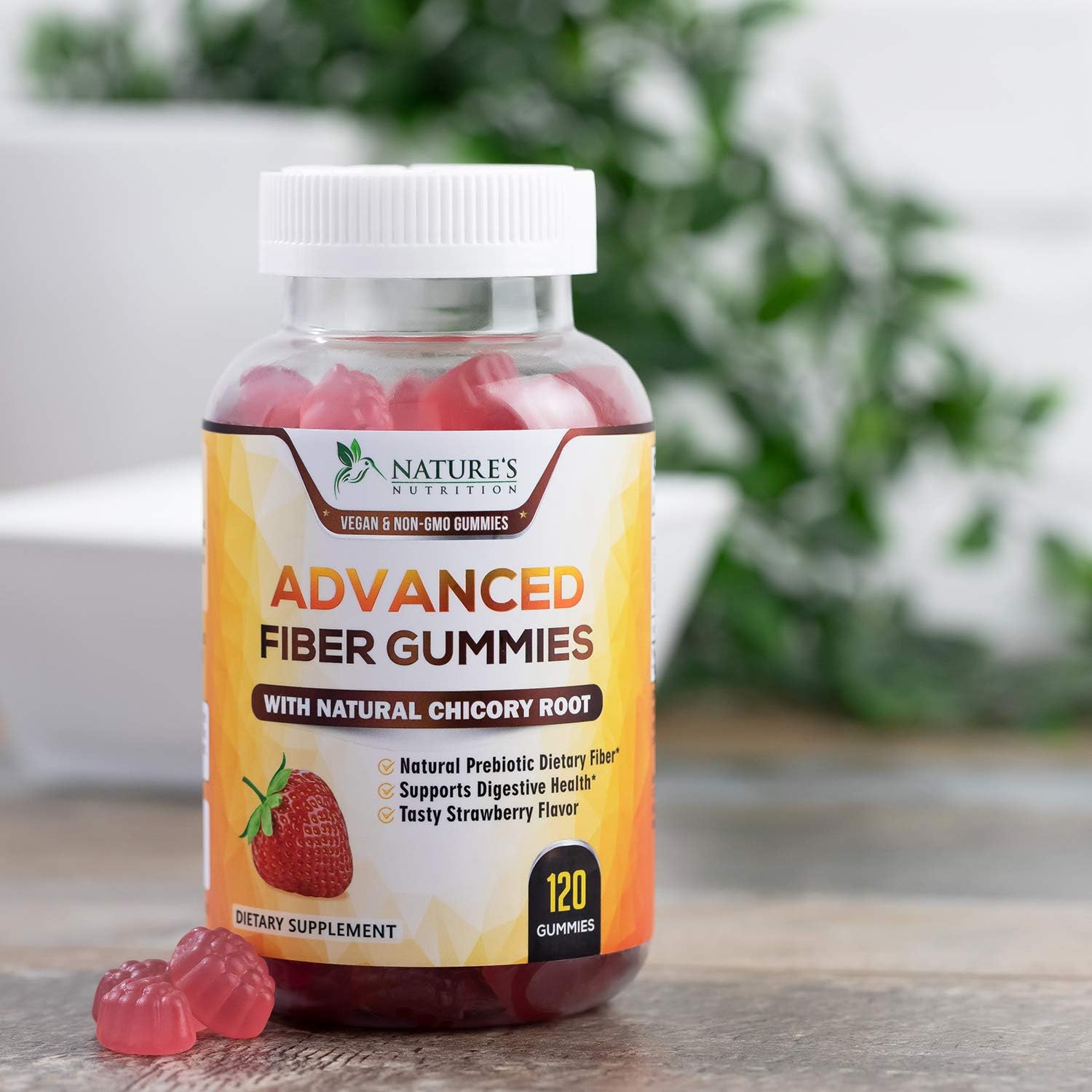 Fiber Gummies for Adults Extra Strength Inulin Gummy 300mg - Natural Dietary Fiber Supplement for Digestion, Heart & Natural Weight Support - 120 Gummies: Health & Personal Care