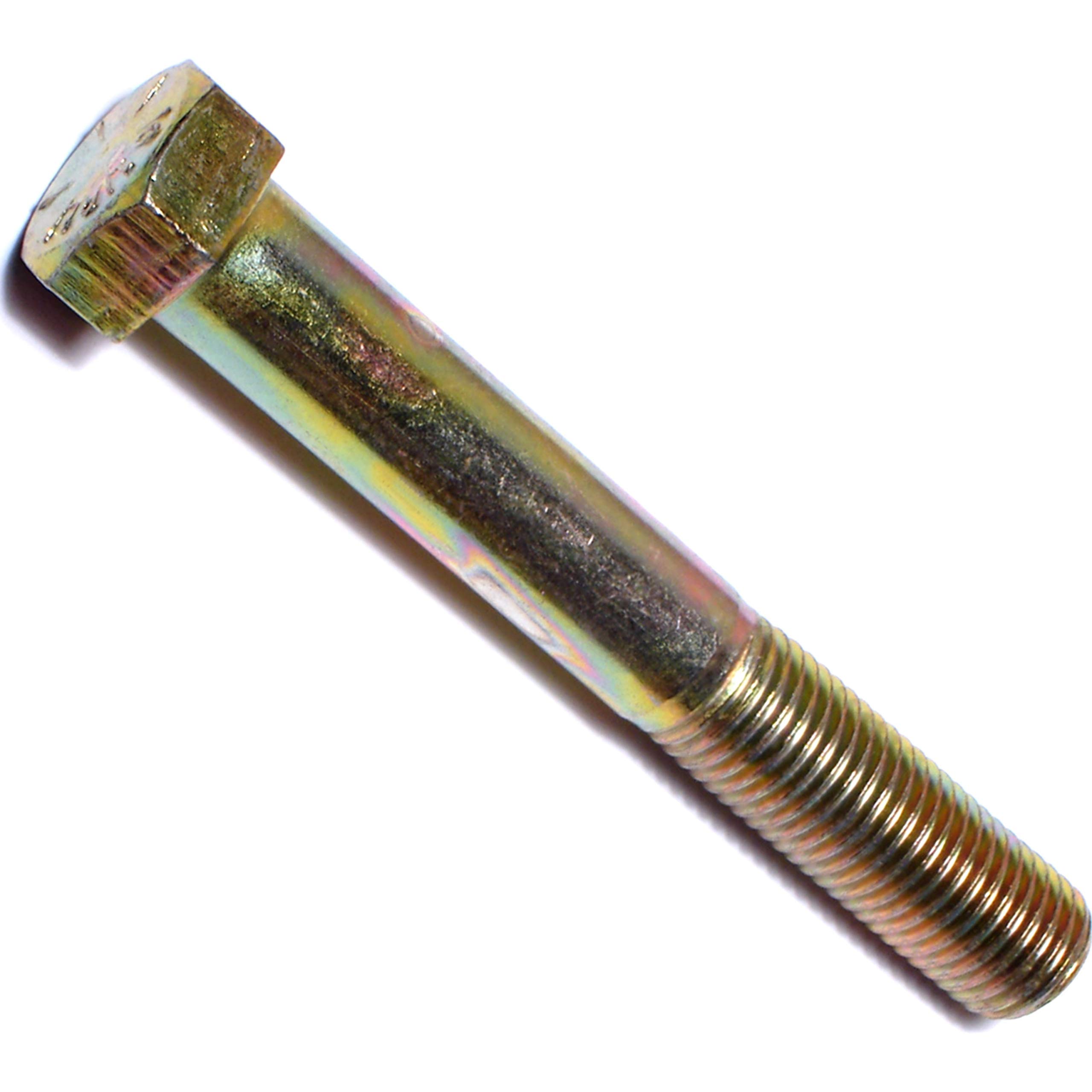 Photo 1 of Hard-to-Find Fastener 014973253226 Grade 8 Fine Hex Cap Screws, 7/16-20 x 3, Piece-5 , yellow