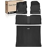 YHTAUTO Floor Mats & Cargo Mat Fit Chevrolet Equinox & GMC Terrain 2012-2017, TPE Floor Liners All-Weather Protection Custom Fit, 1st & 2nd Row & Trunk Mat, Set of 4 Black