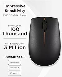 Lenovo 300 Wireless Mouse – Computer Mouse for