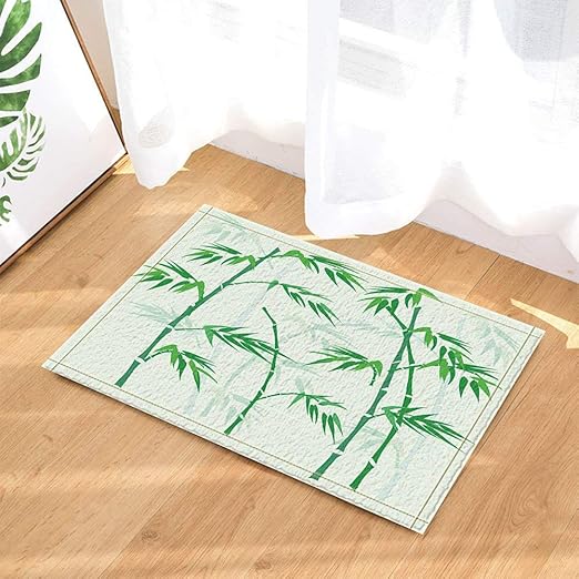 yinyinchao Zen Bambus Dekor,Aquarell Bambus mit Silhouette in hellgrün